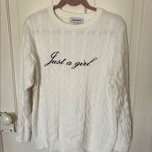 Just A Girl Cable Knit Sweater - Cream